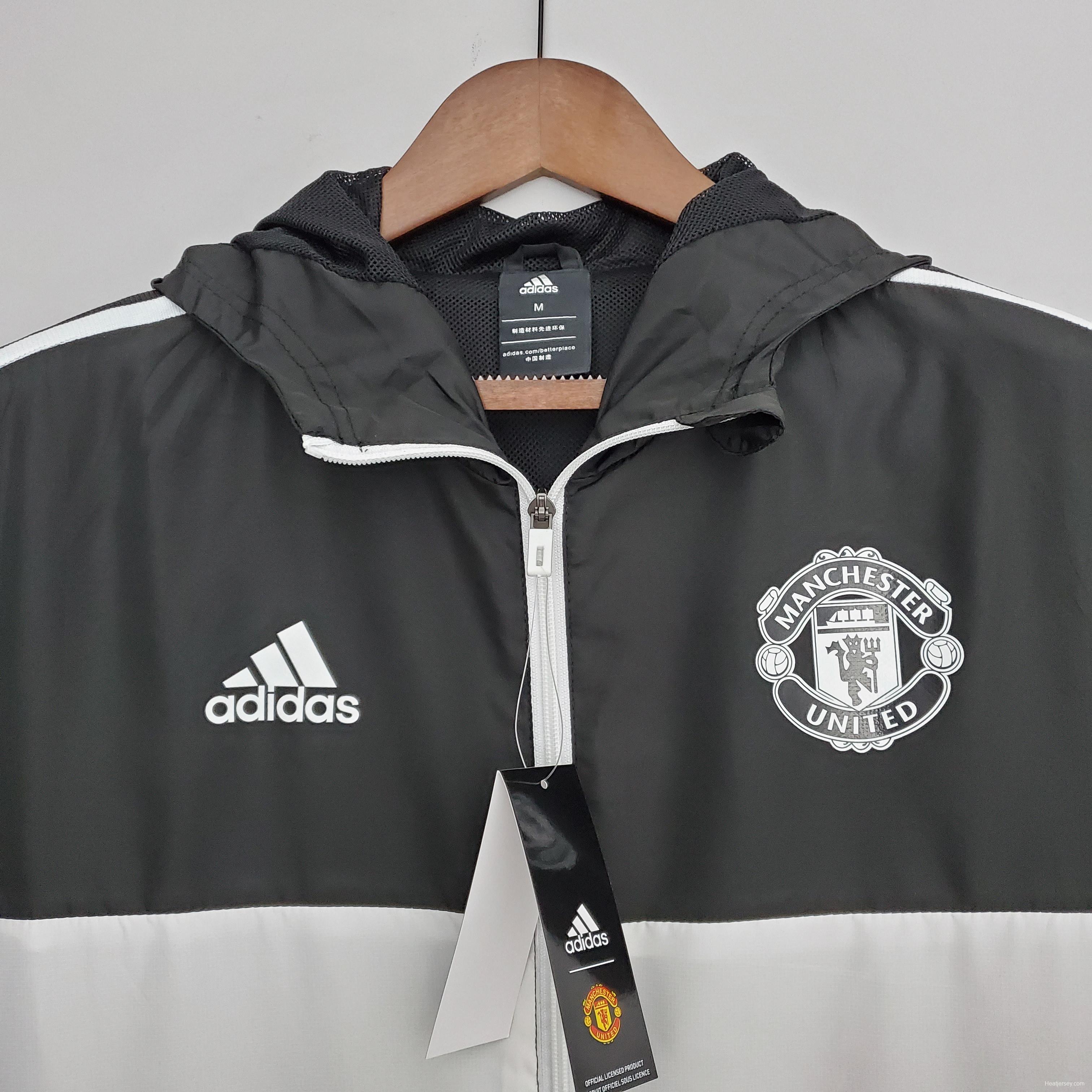 2022 Real Madrid Windbreaker Black Black Blue Soccer Jersey