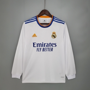 21/22 Long sleeve Real Madrid home Soccer Jersey