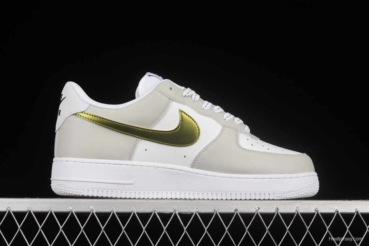 NIKE Air Force 1'07 Low White Gold Low Top Casual Sports Sneakers DC9029-100