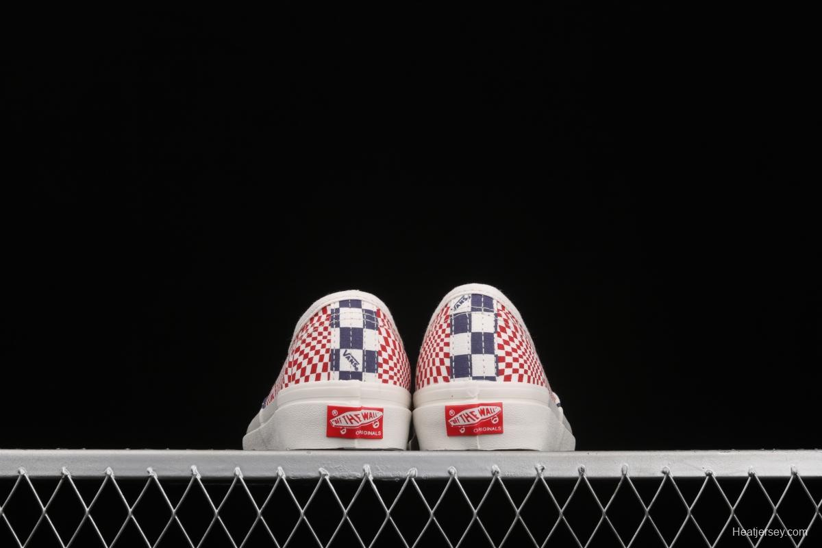 Vans Vault OG Authentic Lx high-end branch line impact color checkerboard retro low-side canvas skateboard shoes VN0A4BV91XR