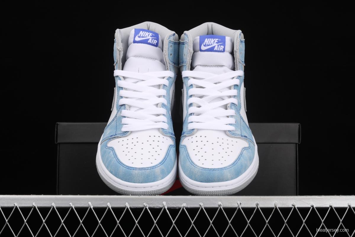 Air Jordan 1 Hyper Royal washed North Carolina high top basketball shoes 575441-402 555088-402