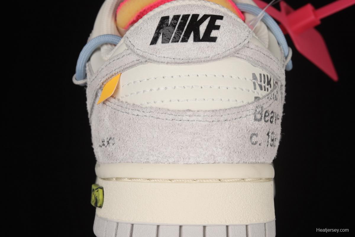 OFF-White x NIKE DUNK Low 12 of 50 OW suede SB buckle rebound fashion casual board shoes DJ0950-113