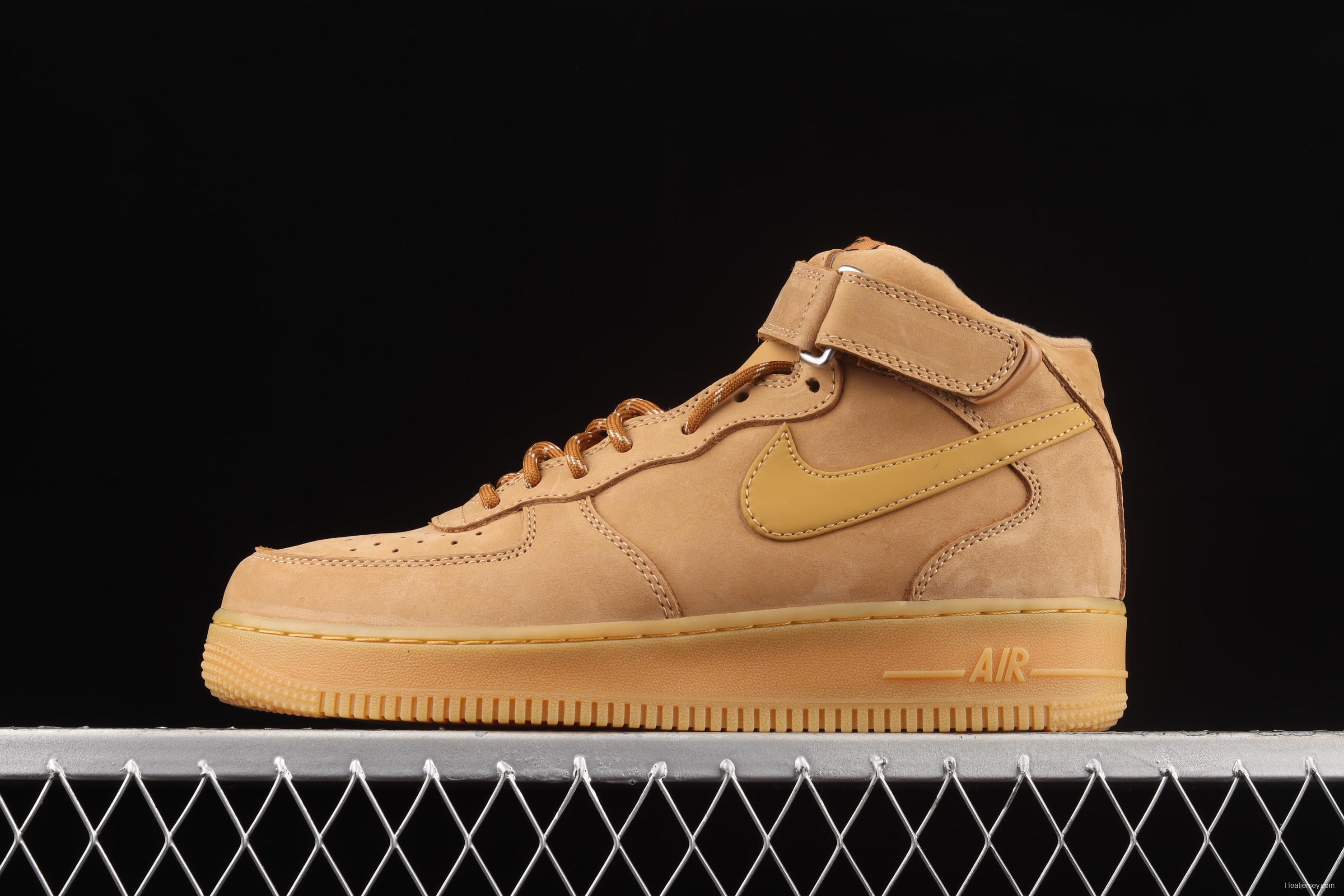 NIKE Air Force 11607 Mid wheat suede Zhongbang casual board shoes DJ9158-200