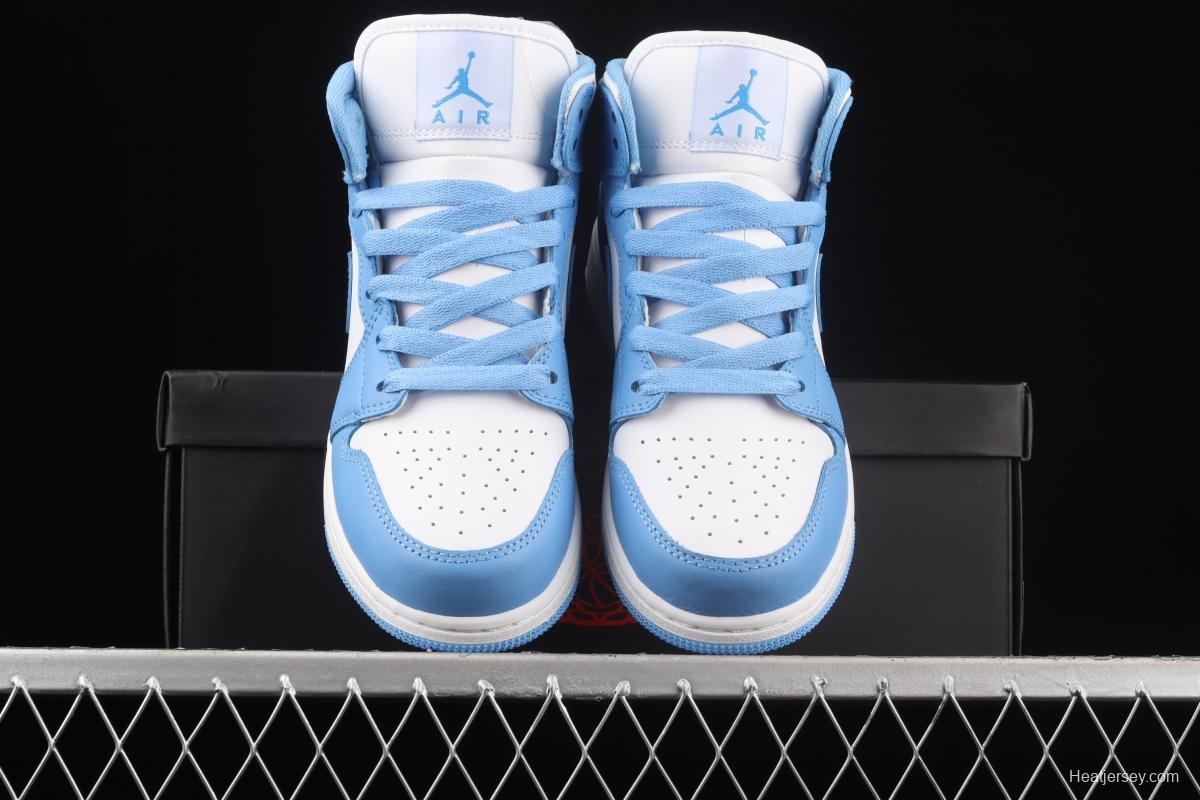 Air Jordan 1 Mid North Carolina Zhongbang Basketball shoes 554725-106