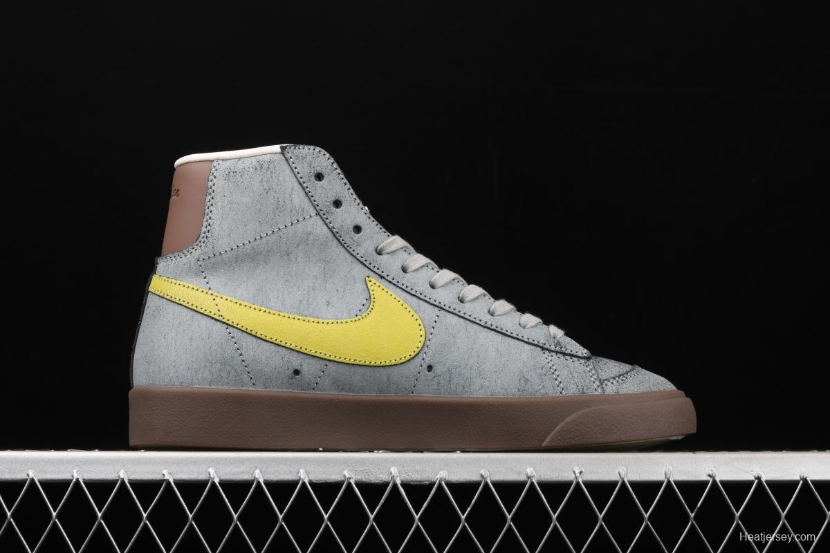 NIKE Blazer Mid'77 Motivation Limited Edition SB Gray Yellow Leisure Board shoes CW6016-100