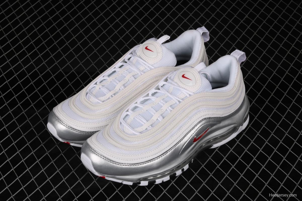 NIKE Air Max 97 QS silver liquid metal bullet running shoes AT5458-100