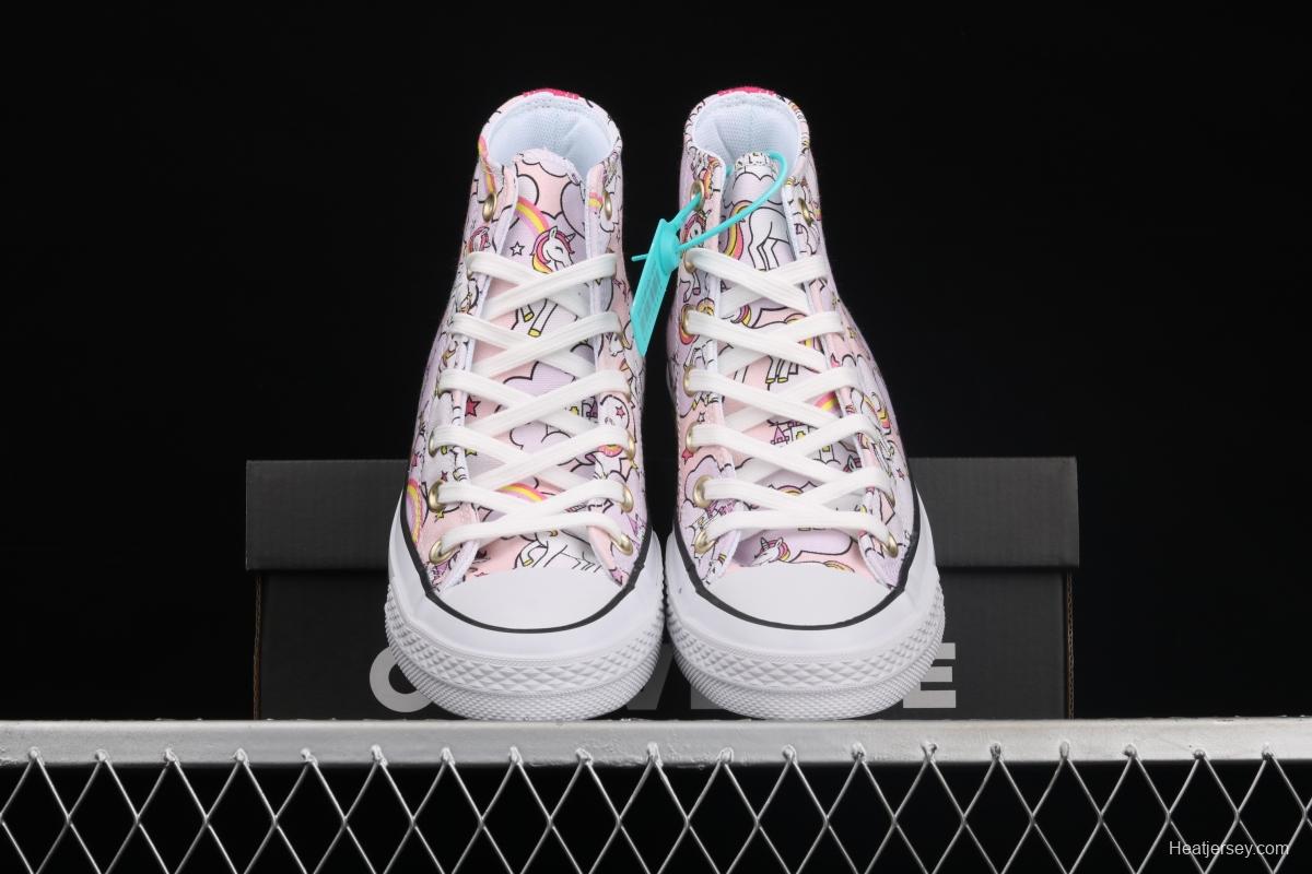 Converse All Star Ma Baoli co-signed cartoon printed high-top casual canvas shoes 669107C