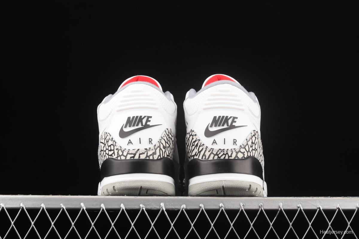 Air Jordan 3 TiNIKEer Hatfield AJ3 Joe 3 manuscript White cement Hook AV6683-160