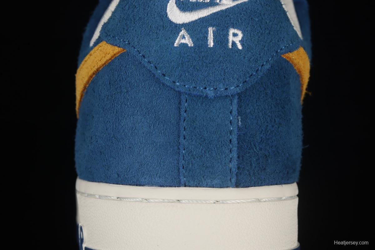 NIKE Air Force 1x07 Low blue, white and yellow color low-top casual board shoes BQ8988-103