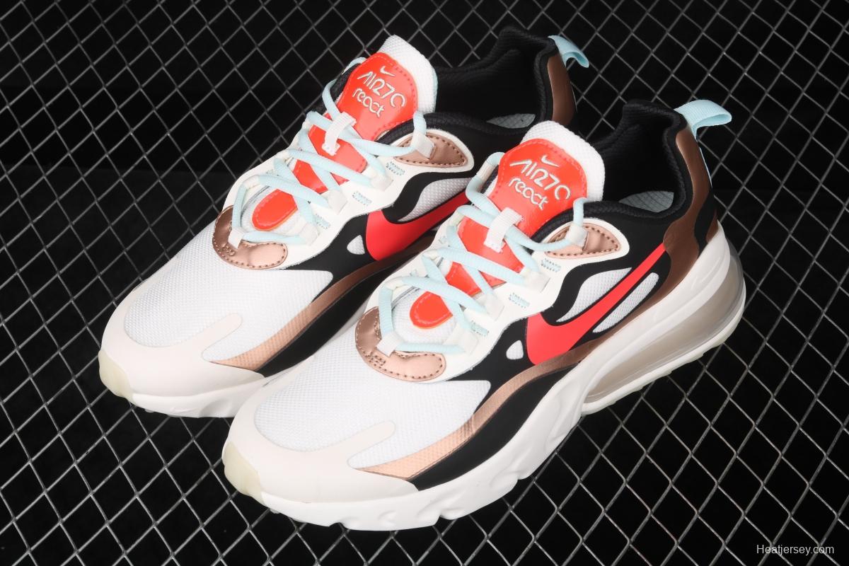 NIKE Air Max 270React new high-frequency mesh function half-palm air cushion cushioning running cloth shoes CT3428-100