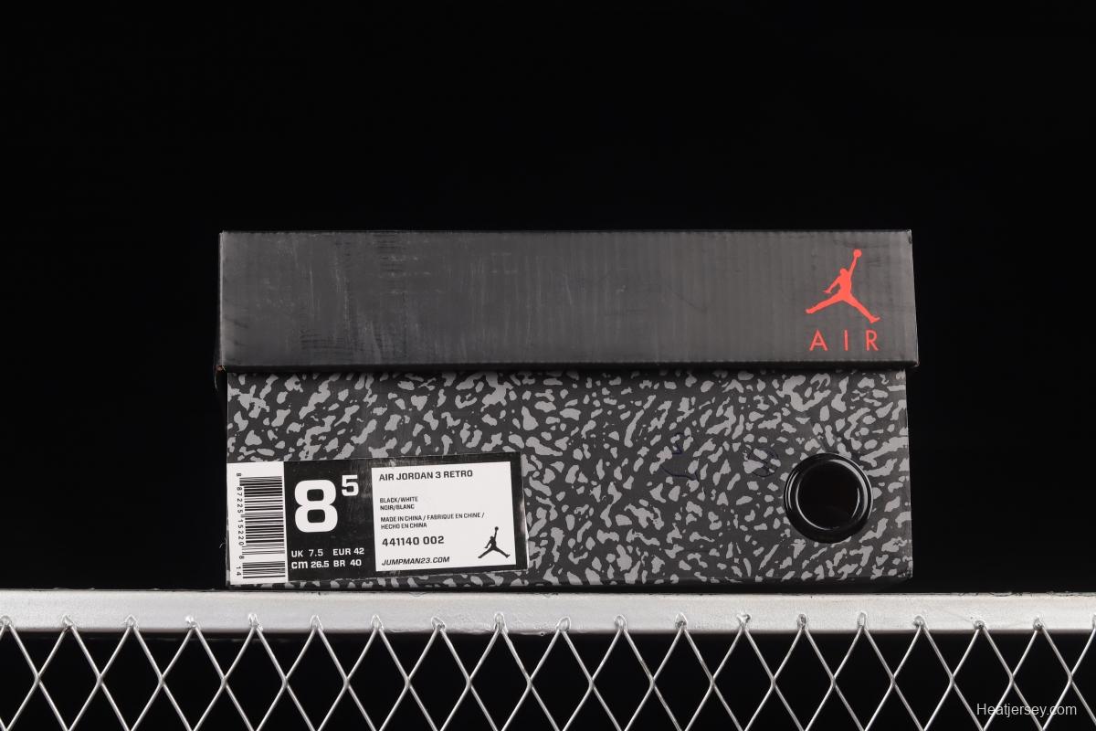 Air Jordan 3 Retro AJ3 Black and White Panda 441140-002