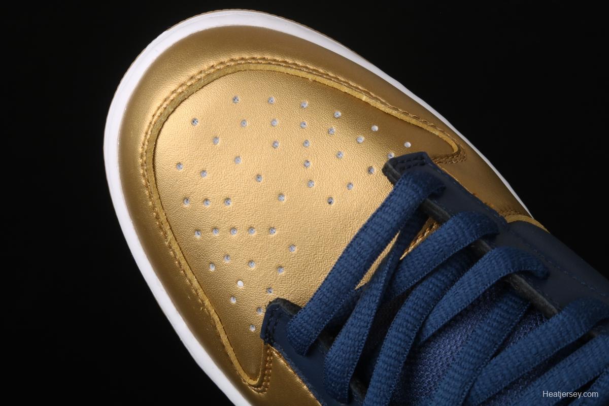 Supreme x NIKE DUNK SB Royal Blue and Gold Jelly Classical Skateboard shoes CK3480-700