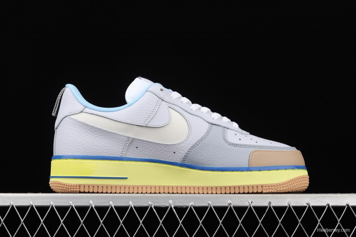 Nike Air Force 1 Premium ShAdidasow grey side Logo 3M reflective low upper shoes CV3039-102