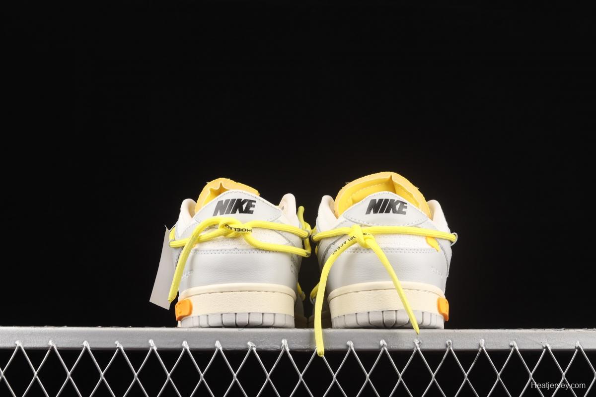 OFF-White x NIKE DUNK Low OW grey leisure sports skateboard shoes DM1602-103