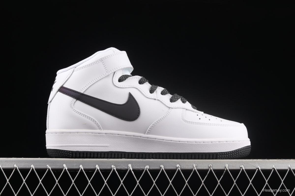 NIKE Air Force 1 AF1 Mid all-white radium hook Zhongbang plate shoes 366731-808