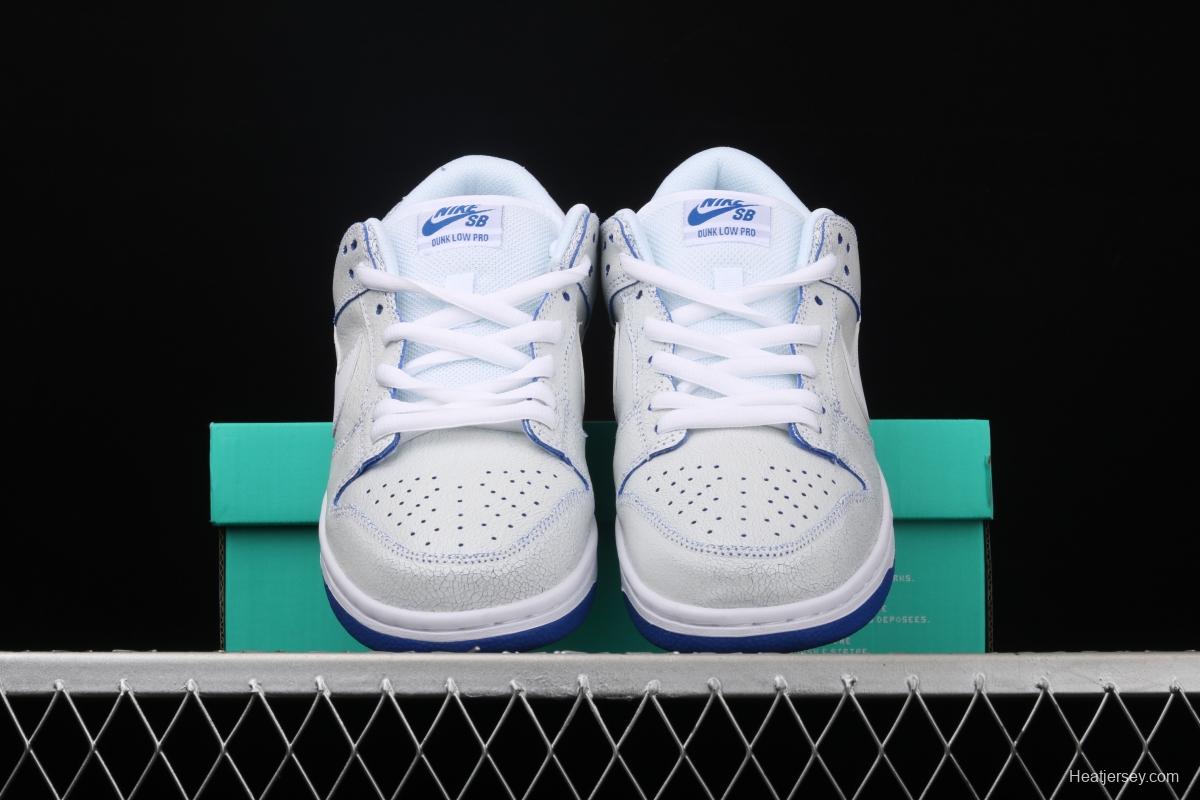 NIKE SB DUNK Low Pro Magnolia QQ crack ice blue blue porcelain sports skateboard shoes CJ6884-100