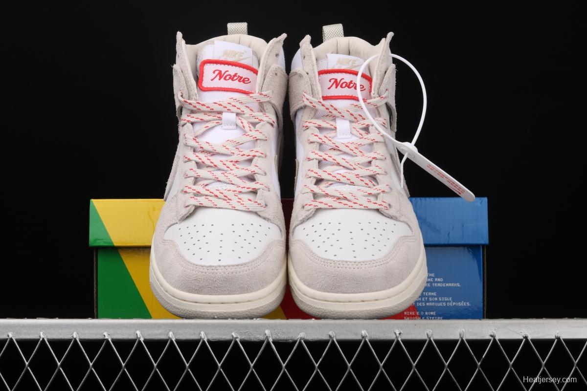 NIKE SB DUNK Hight Strawberry Cough Cream White High Top Leisure Sports Skateboard shoes CW3092-100