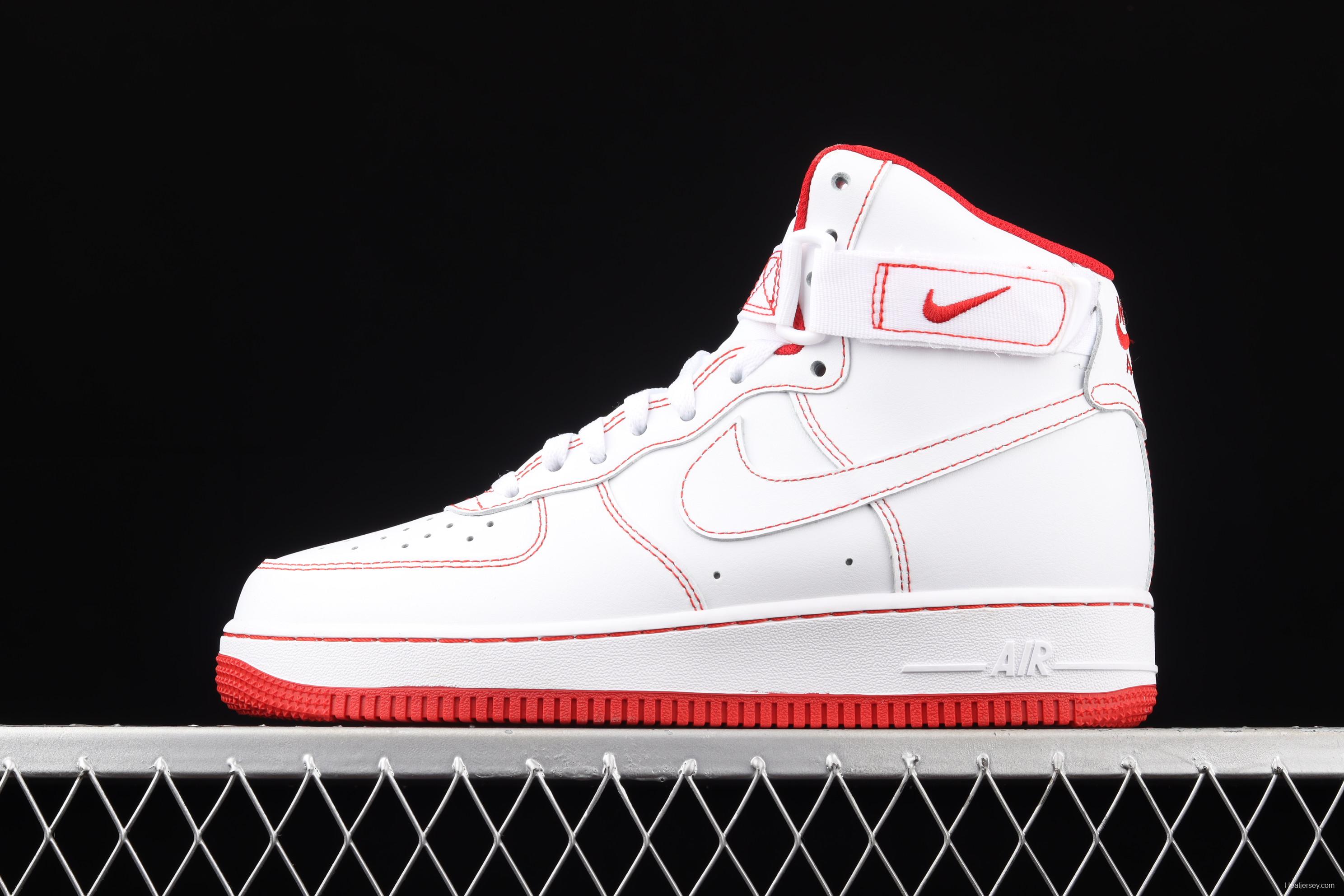 NIKE Air Force 1 High'07 white and red high top casual board shoes CV1753-100