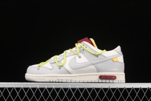 OFF-White x NIKE DUNK Low 04 of 50 OW white gray leisure sports skateboard shoes DM1602-106