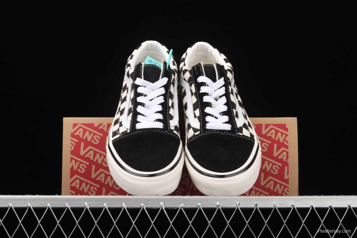 Vans Old Skool DX Anaheim American black and white checkerboard check low upper board shoes VN0A38G2OAK