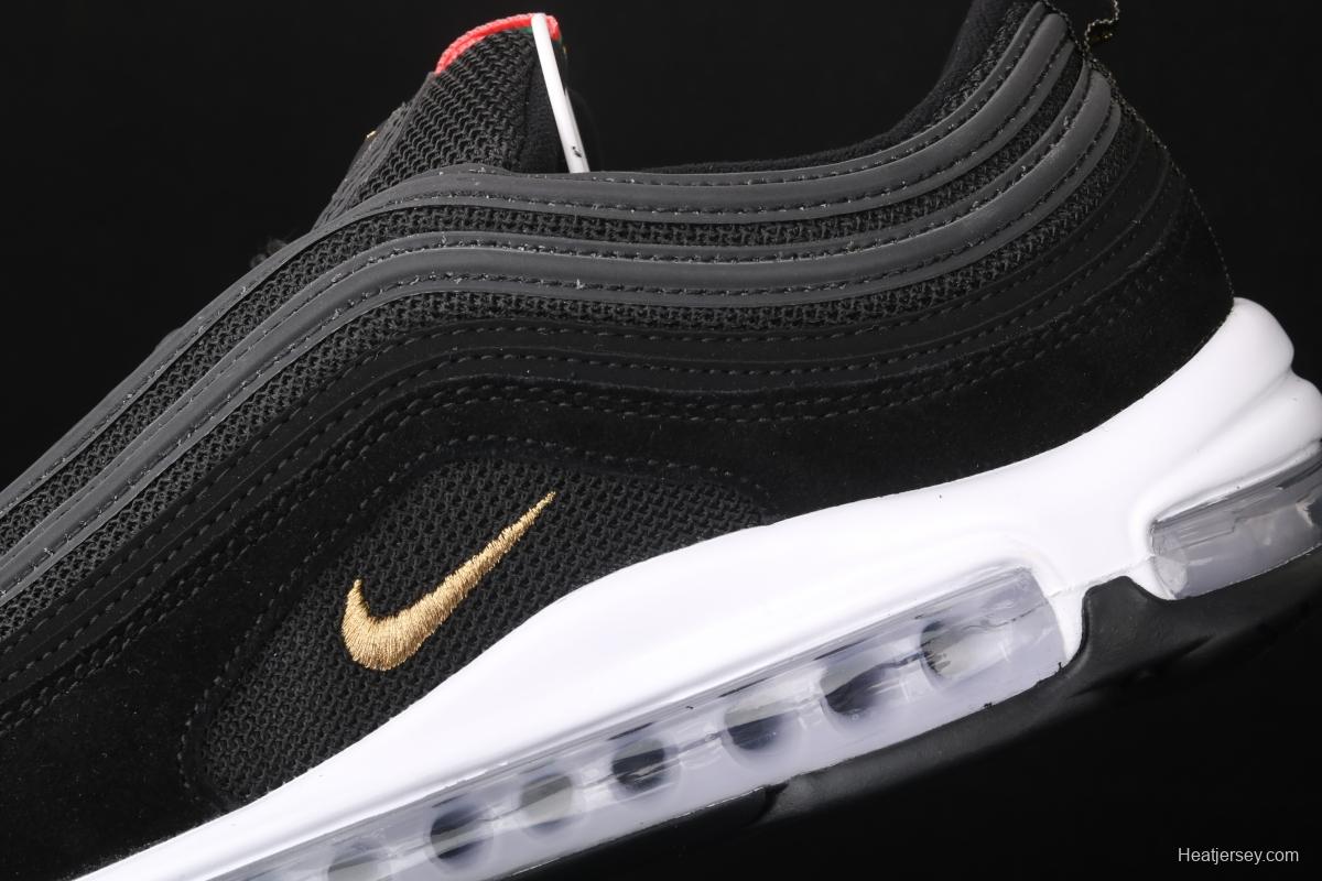 NIKE Air Max 97 QS Olympic black gold 3M reflective bullet air cushion running shoes CI3708-001