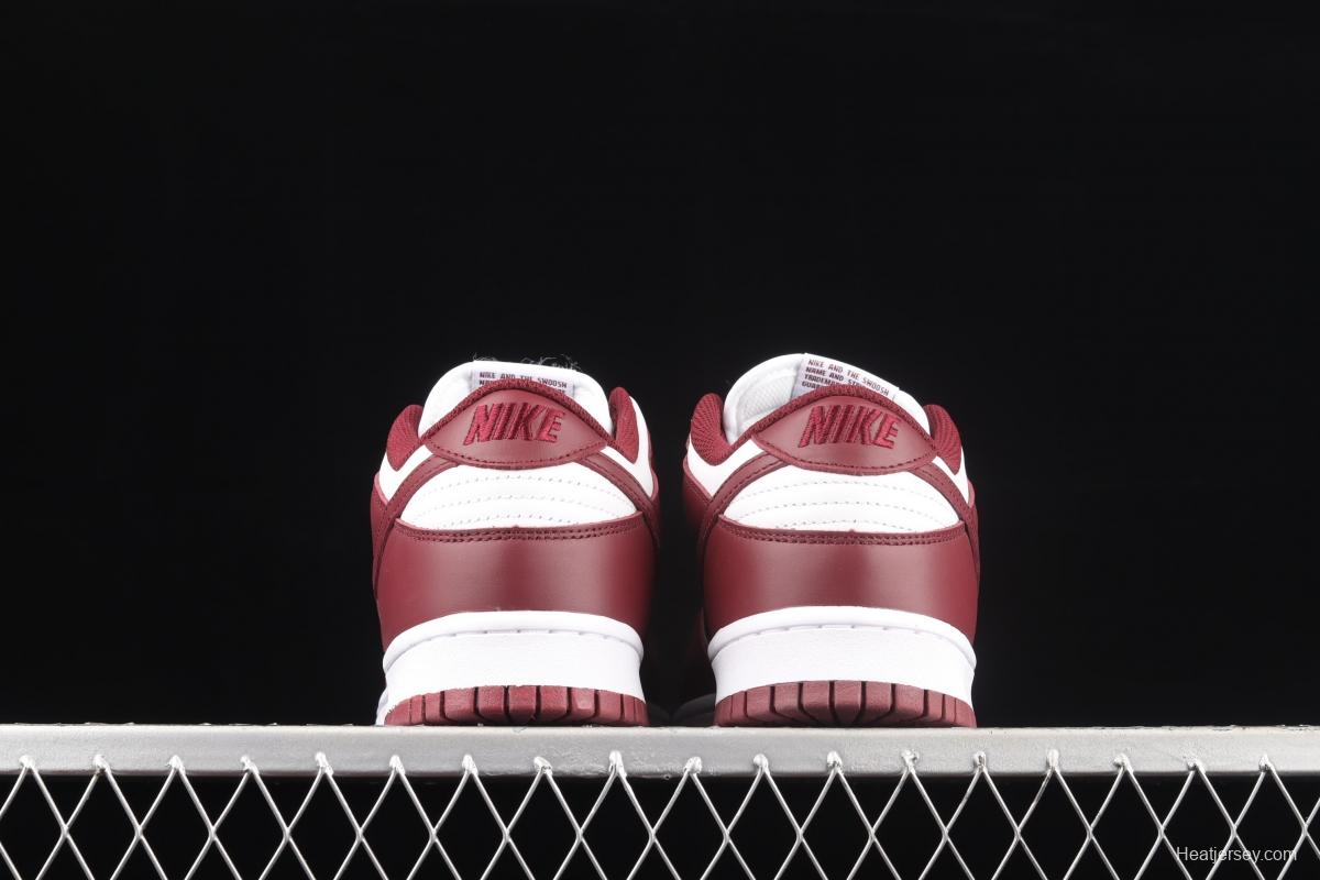 NIKE SB DUNK Low Prm wine red and white color SB buckle rebound fashion leisure board shoes DD1503-108