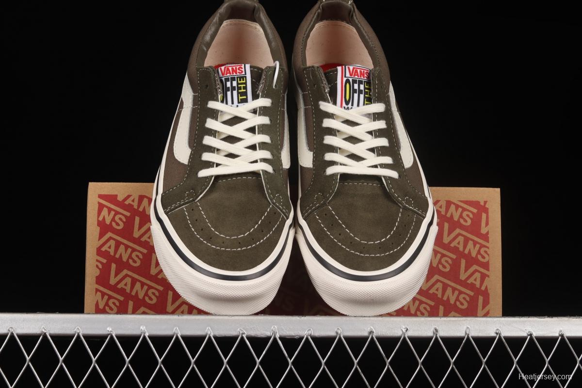 Vans Sk8-Low Reissue S Yu Wenle same style army green low-top casual board shoes VN0A4UW12V7