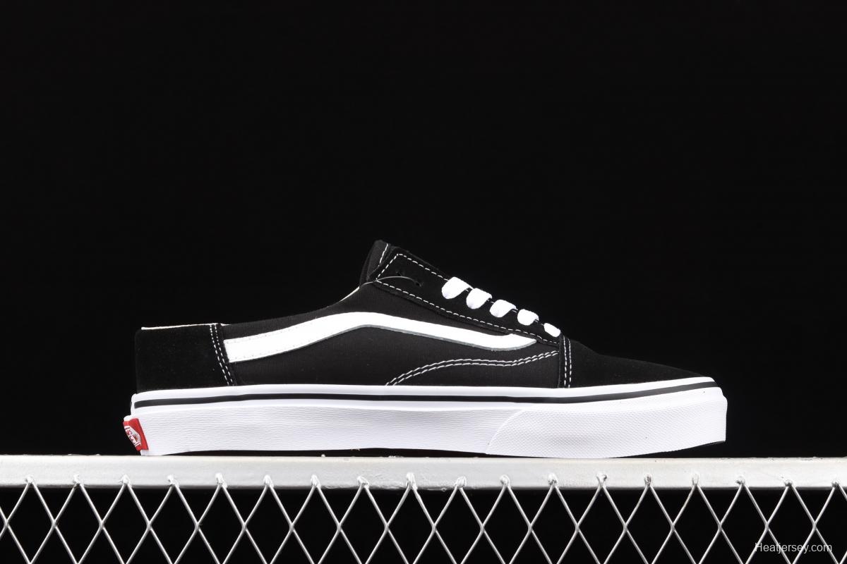 Vans Old Skool black and white low gang classic semi-drag Loafers Shoes VN0A3MUS6BT