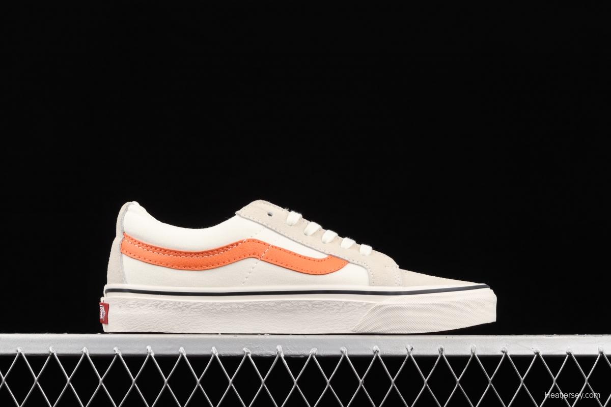 Vans Sk8-Low Reissue S classic white rice and white orange low-top leisure canvas vulcanized board shoes VN0A4UW14WU