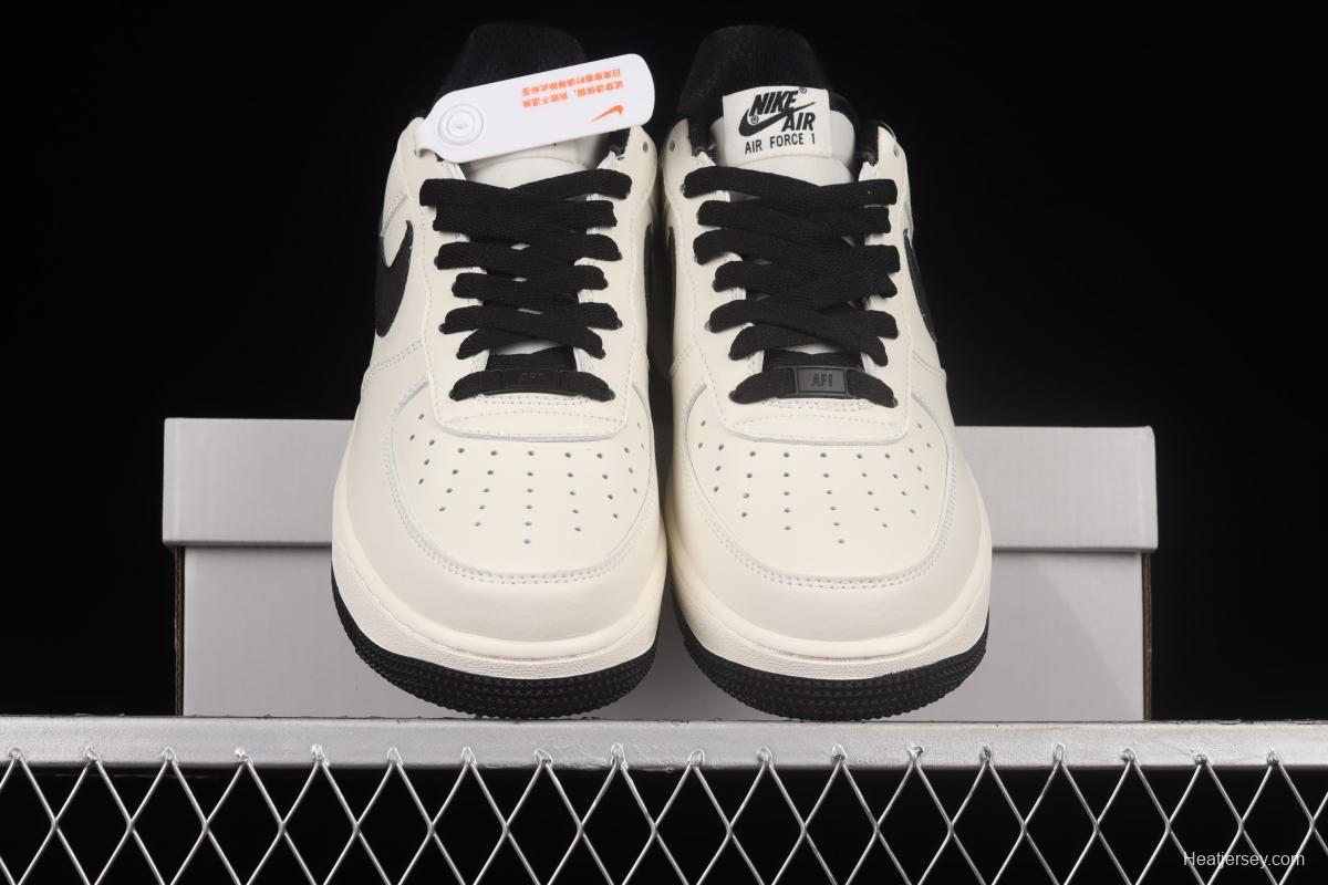 NIKE Air Force 1x 07 Low beige black color matching low-top casual board shoes MK9636-125