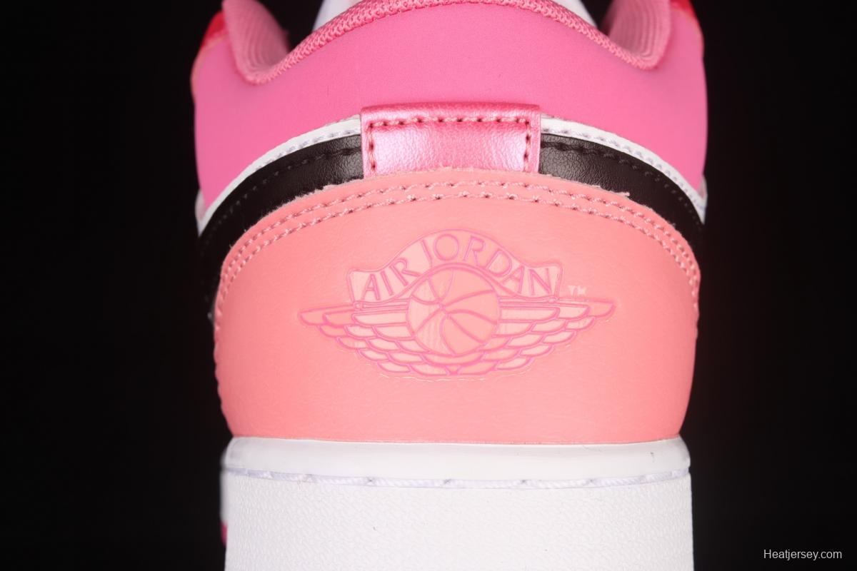 Air Jordan 1 Low white pink low top cultural basketball shoes 553560-162