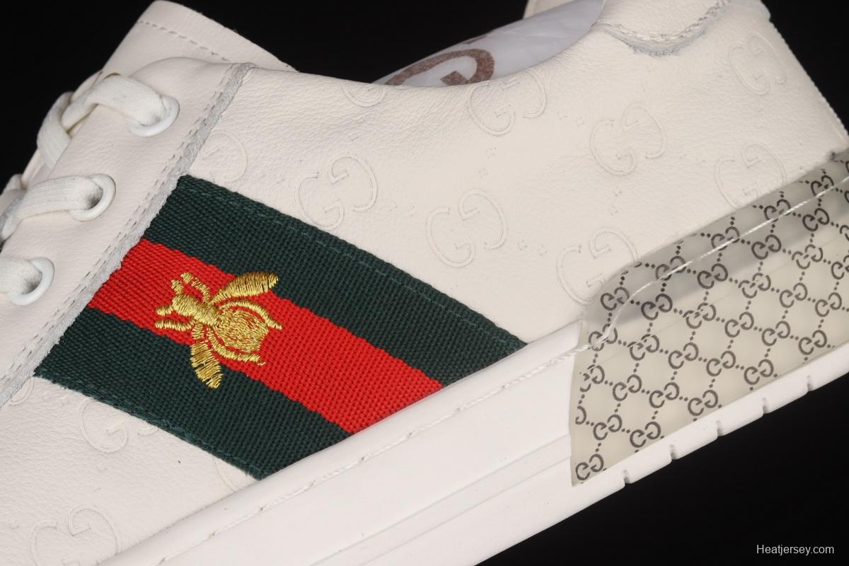 Gucci Ace White embroidered little bee board shoes