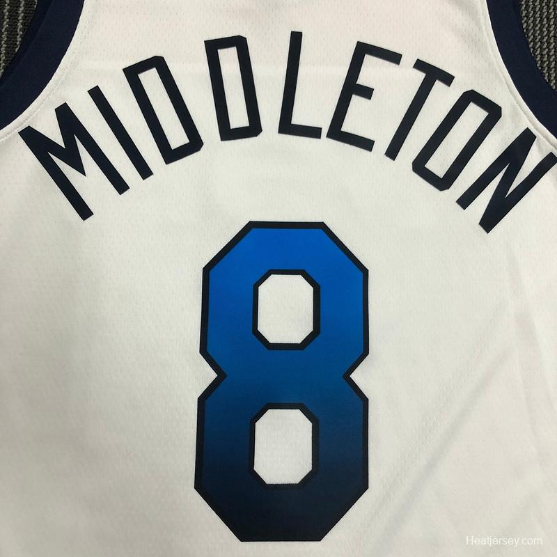 Thai Version Men's Khris Middleton White USA Basketball Player Jersey