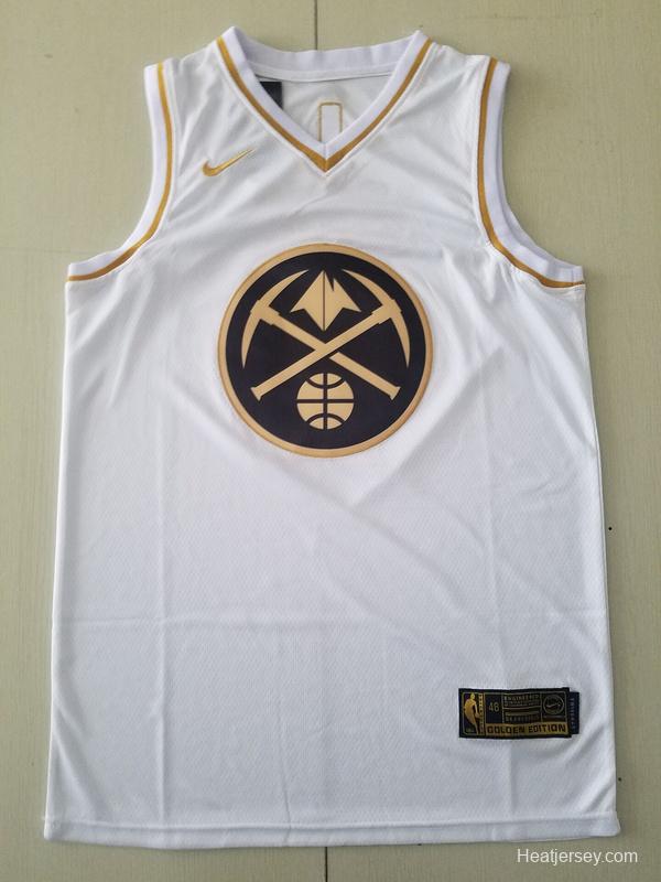 Nikola Jokic 15 White Golden Edition Jersey