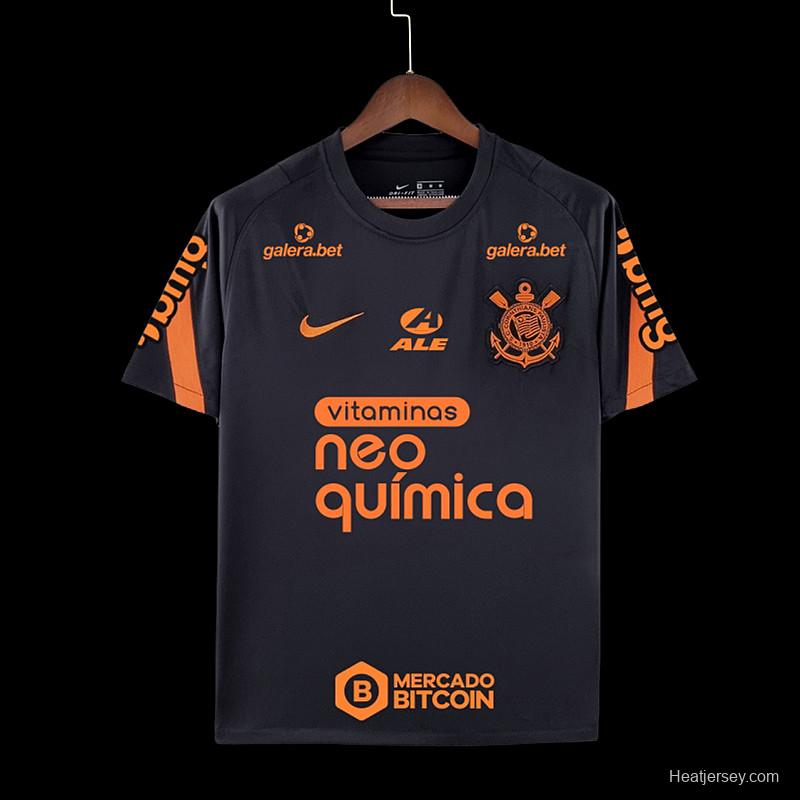 22/23 All Sponsors Corinthians Training Black Soccer Jersey