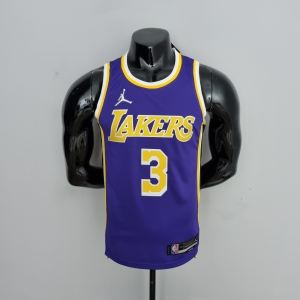 75th Anniversary Davis #3 Los Angeles Lakers Jordan Purple NBA Jersey