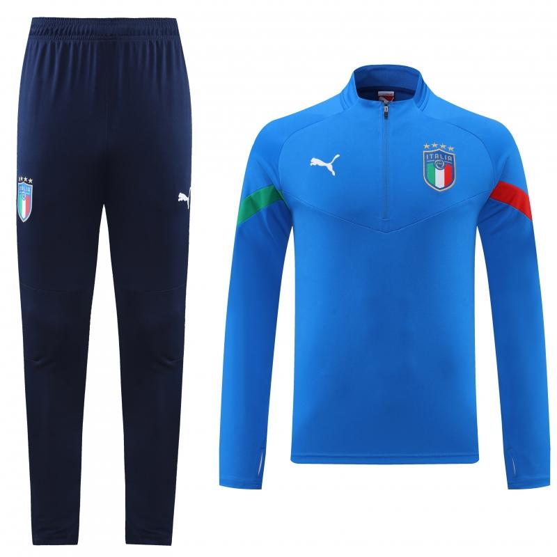 2022 Italy Blue Full Zipper Tracksuit