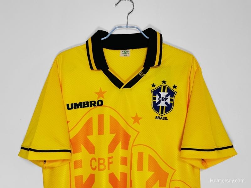 Retro 1993/94 Brazil Home Soccer Jersey