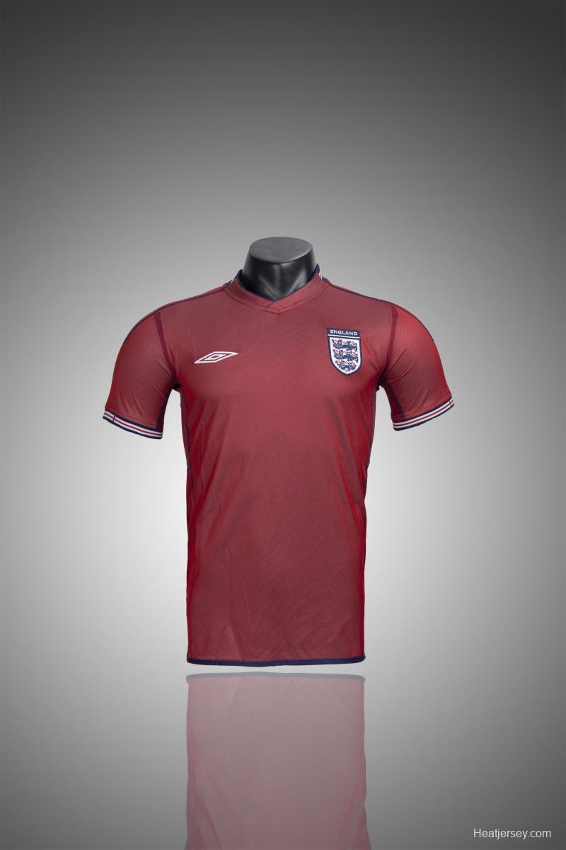 Retro 2002 England Away Reversible (Red/Navy) Soccer Jersey