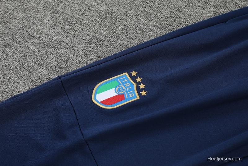 2022 Italy Blue Half Zipper Tracksuit