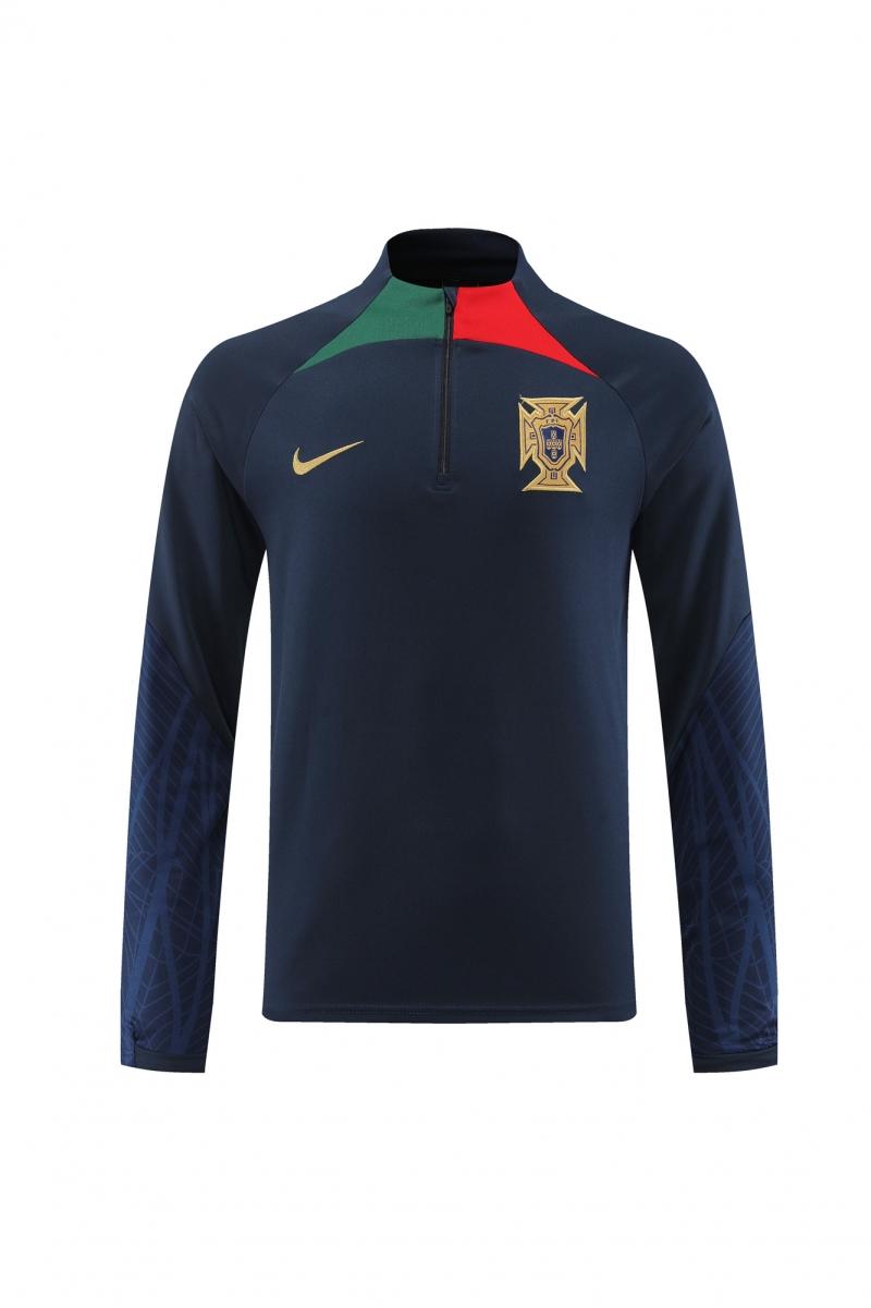 2022 Portugal Navy Half Zipper Tracksuit