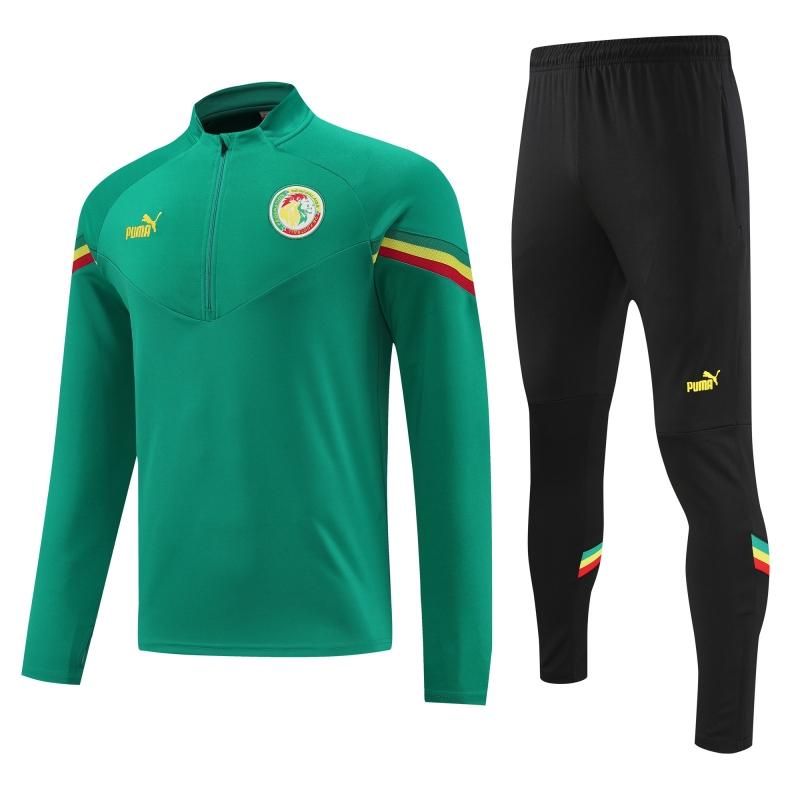 2022 Senegal Green Half Zipper Tracksuit