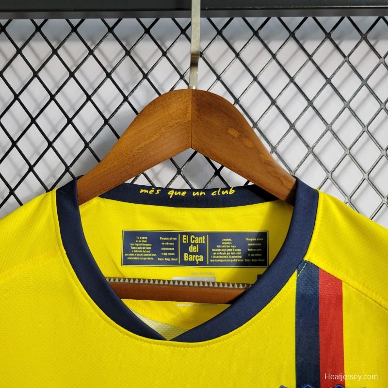 Retro 08/09 Barcelona Away Yellow Jersey