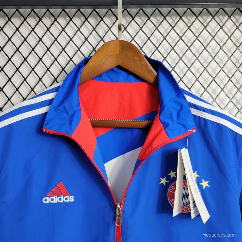 23-24 Bayern Munich Blue Reversible Windbreaker