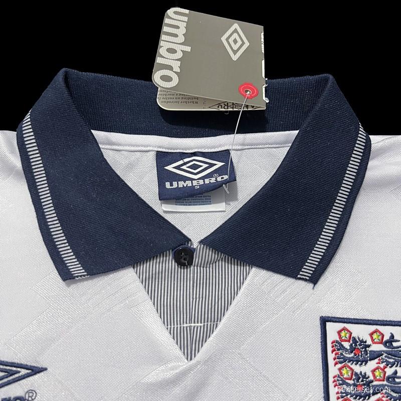 Retro 1990 England Home Soccer Jersey