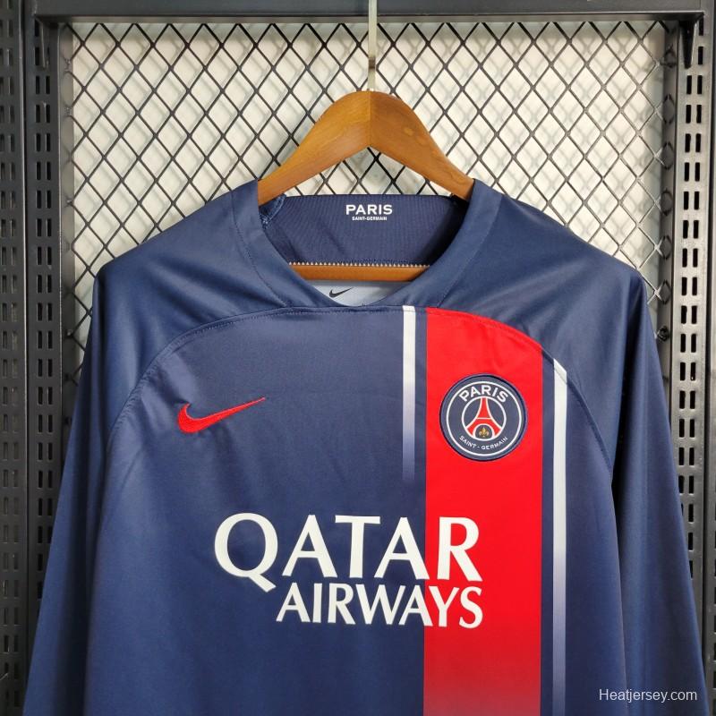 23-24 PSG Home Long Sleeve Soccer Jersey