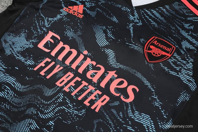 23-24 Arsenal Black Pattern Special Vest Jersey+Shorts