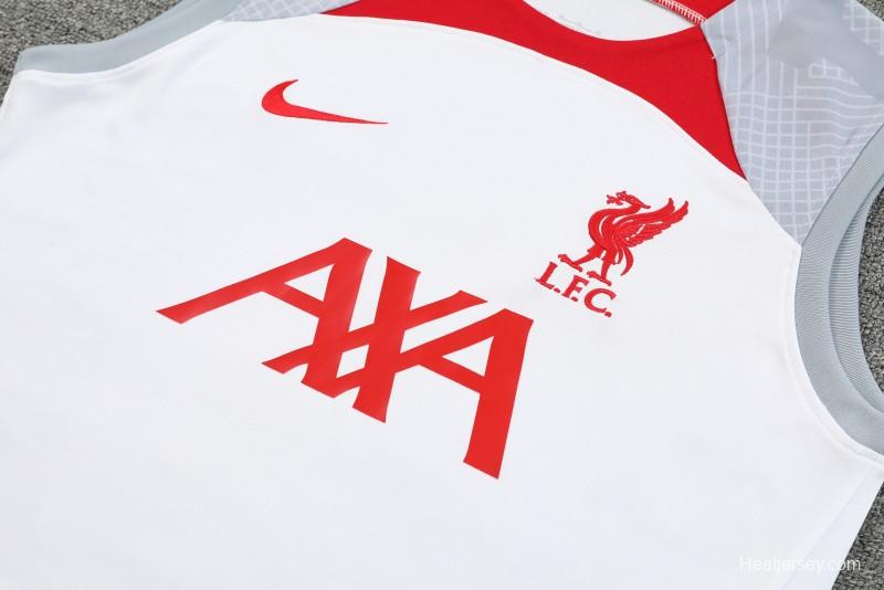 23-24 Liverpool White Vest Jersey+Shorts