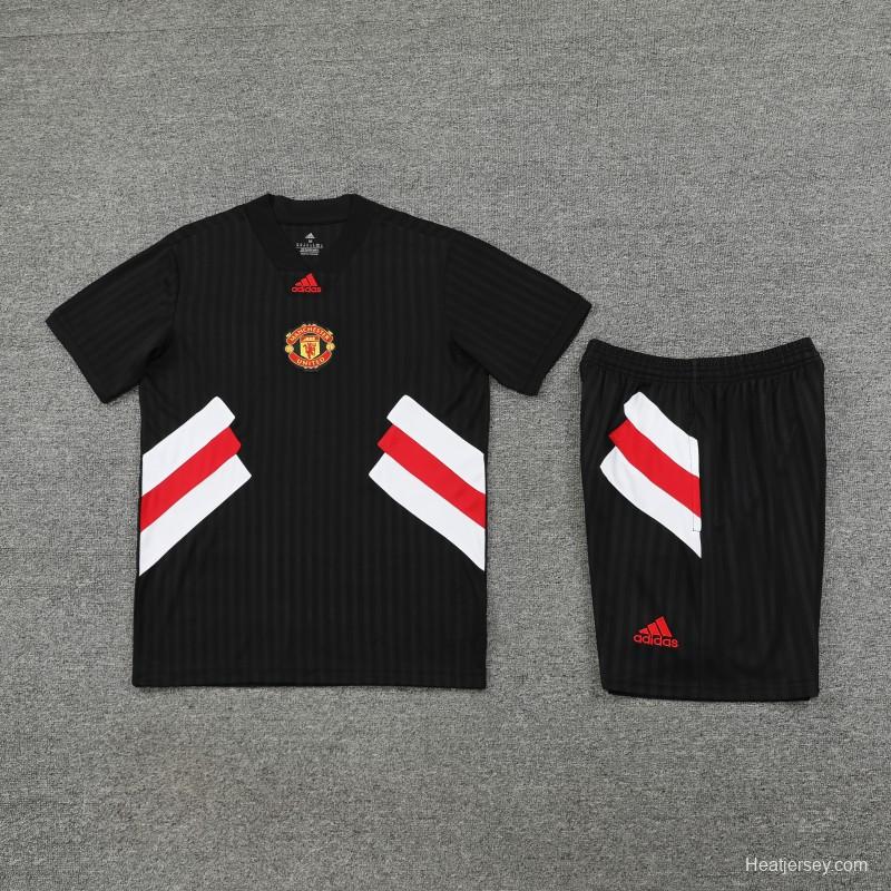 23-24 Manchester United Black Remake Icon Short Sleeve Jersey+Shorts