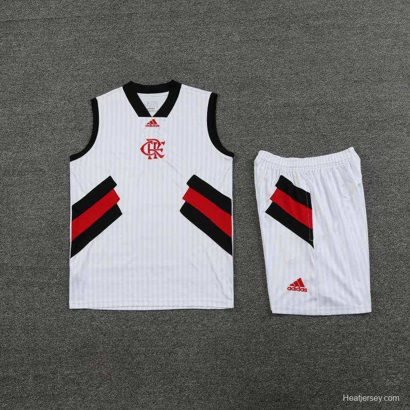 23-24 Flamengo White Remake Icon White Vest Jersey+Shorts